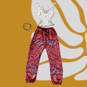 earthbound pink mandala harem yoga pants
